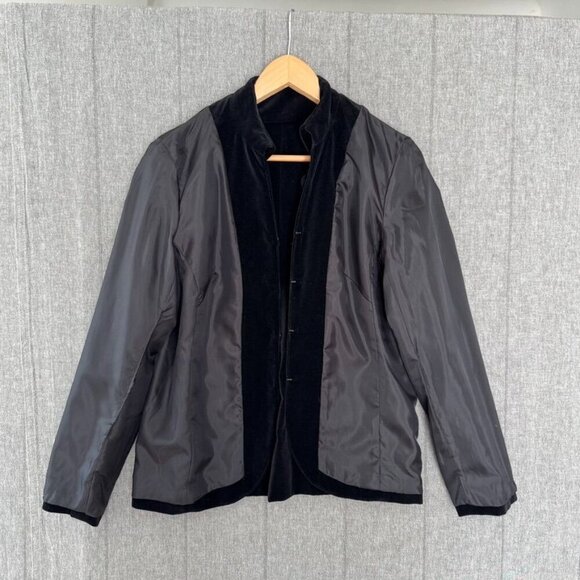 Vintage Newport News Jeanology Black Velvet Corset Front Closure Military Blazer - Picture 7 of 12